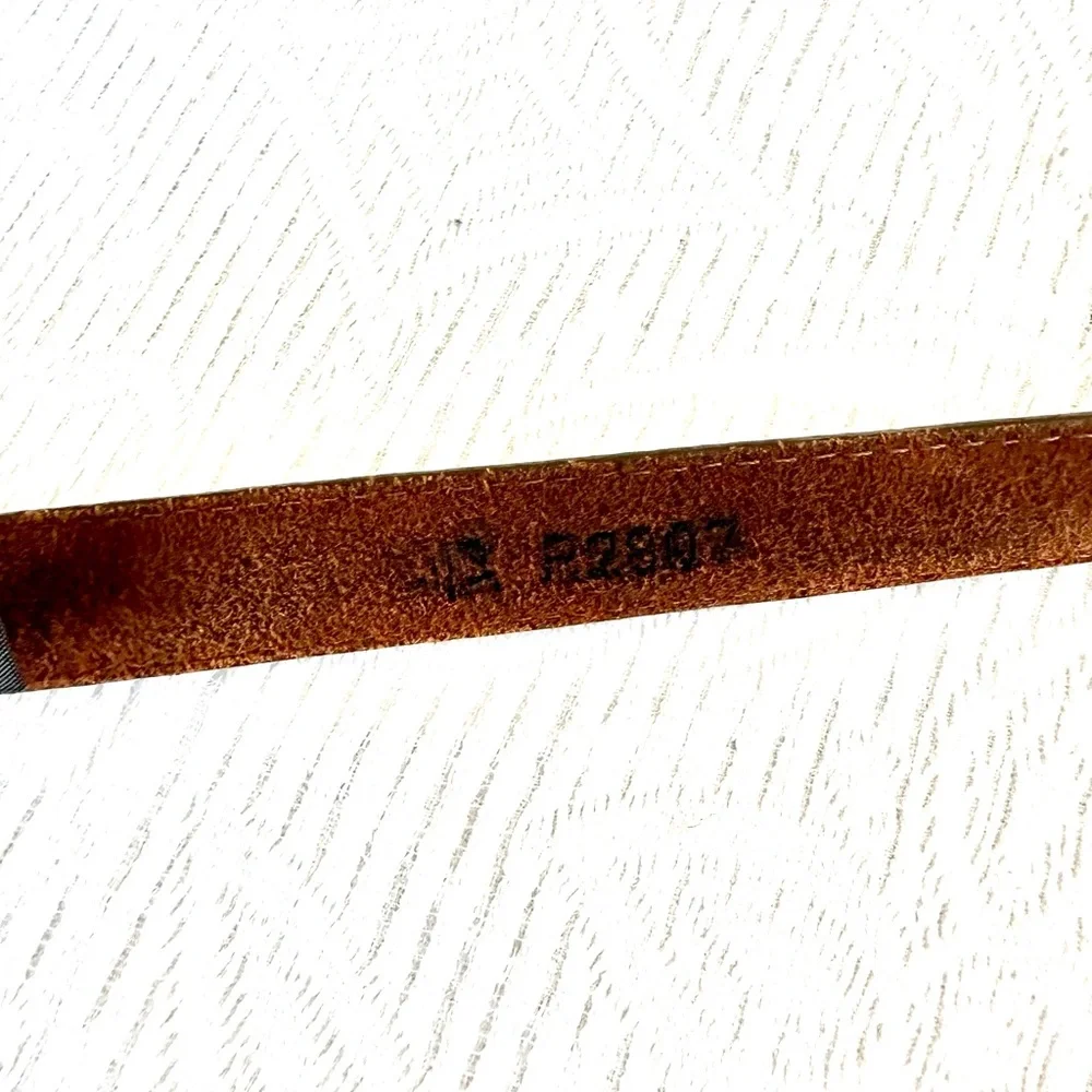 Brighton Silver Ranger Buckle Brown Leather Belt Sz L 34 B2807 - Picture 12 of 13